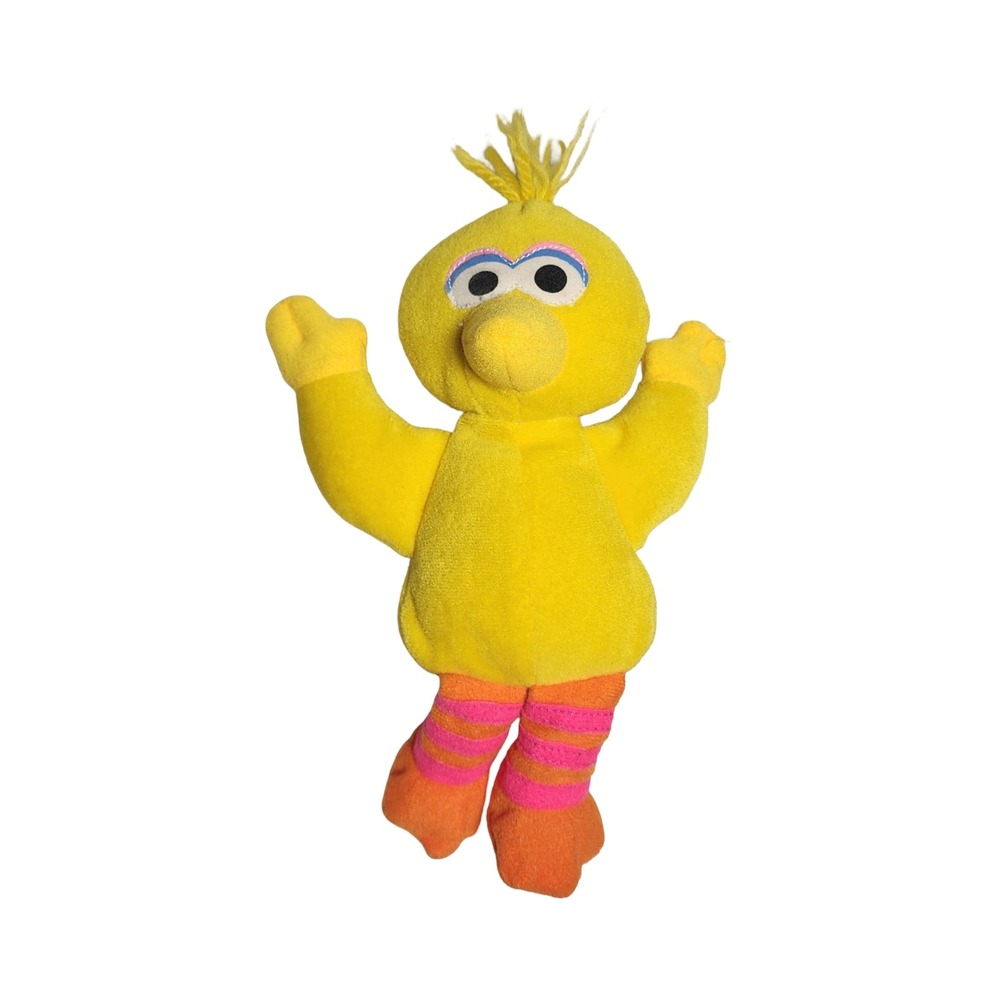 Sesame Street Big Bird Plush Stuffed Animal Yellow Striped Legs 8.5 Inch Vintage